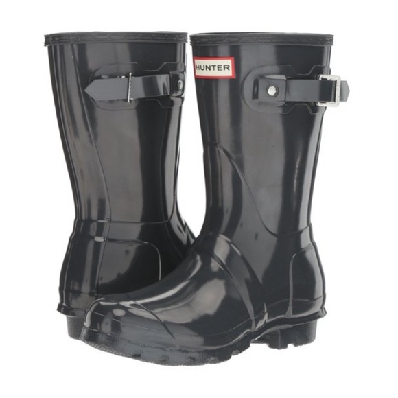 Hunter Shoes - Hunter Women's Original Short Gloss Boots in Dark Slate (Gray)